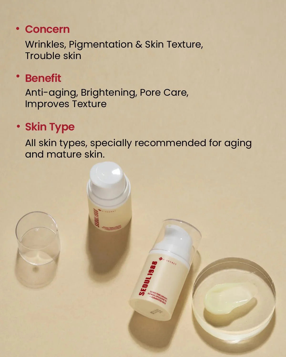 K-SECRET - SEOUL 1988 Cream: Retinal Liposome 1% + Fermented Rice (Original)